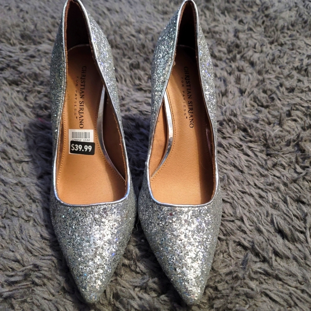 Silver Glitter Christian Siriano Shoes